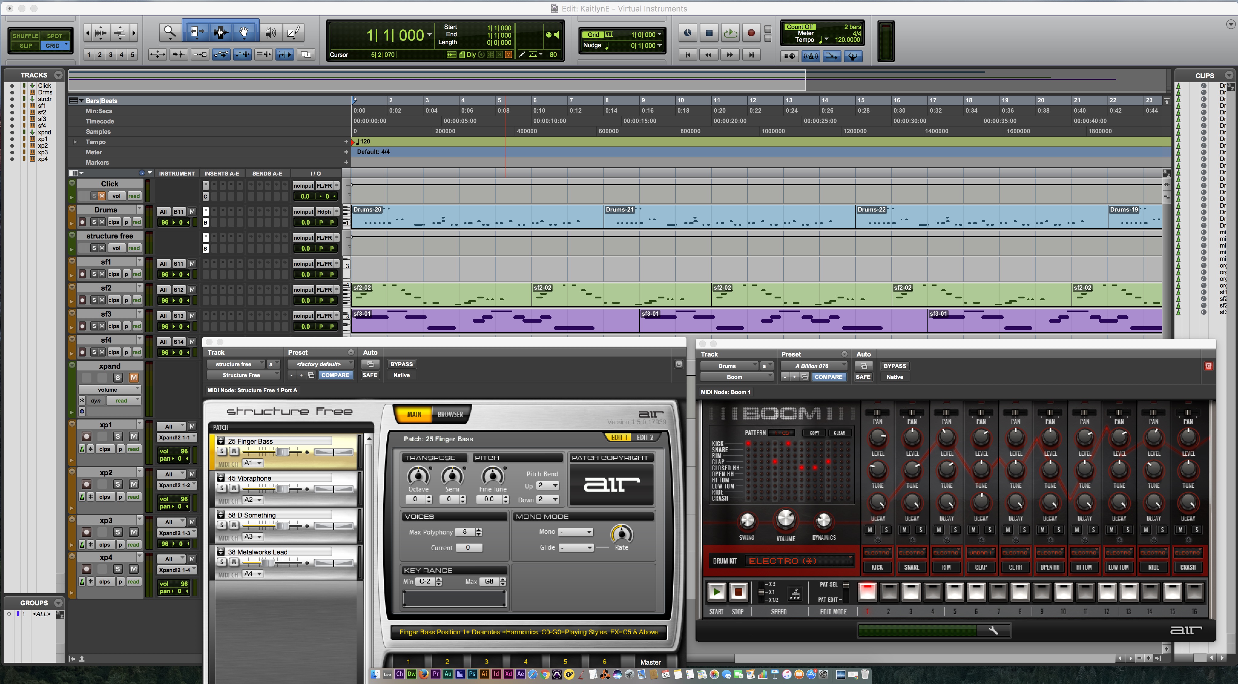 This is a screenshot of Pro Tools which I used to produce my experimental music.